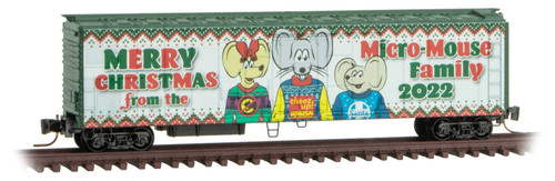 Micro-Trains MTL Z-Scale 50ft PD Box Car Micro-Mouse 2022 Christmas Holiday