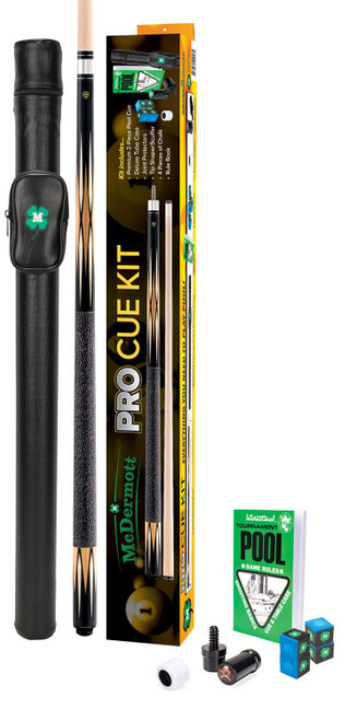 Mcdermott KIT2 Pro Pool/Billiard Cue Kit Hard Case/Chalk/Joint Protector & More