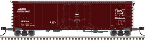 Atlas N Scale 50' GA RBL Plug-Door Boxcar Rock Island (Boxcar Red/White) #6508