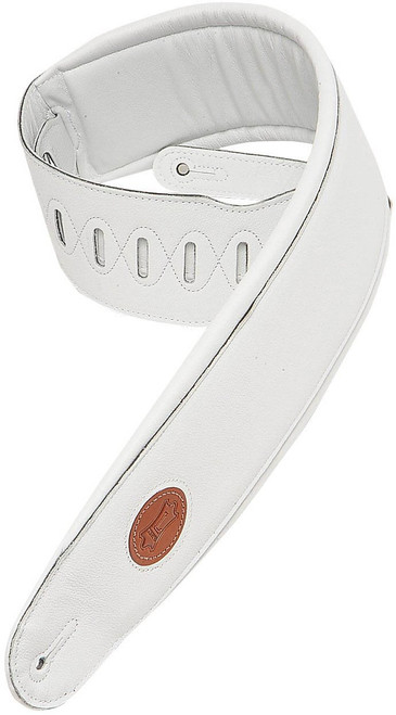 Levy's MSS2-4-WHT 4.5" Garment Leather Signature Series Guitar Strap - White