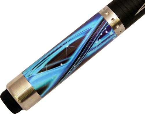 Cuetec 13-715 Gen-Tek PU Rubber Grip Pool/Billiard Cue - Blue Waves/Stars
