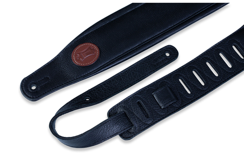 Levy's MSS2-BLK 3" Signature Series Garment Leather Strap Guitar/Bass - Black