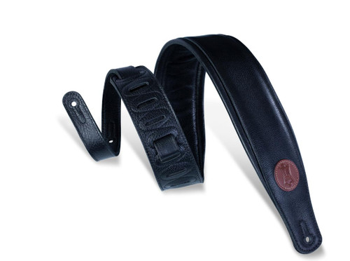 Levy's MSS2-BLK 3" Signature Series Garment Leather Strap Guitar/Bass - Black