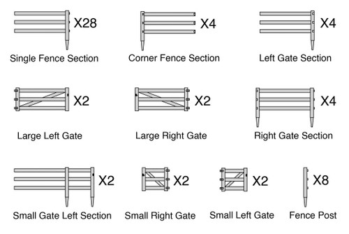 Walthers SceneMaster HO Scale 3-Rail Farm Fence - Kit - 34-3/16in Overall Length