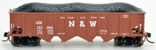 Bowser N Scale PRR Class H21a 4-Bay Hopper Norfolk & Western/NW (Block) #173696