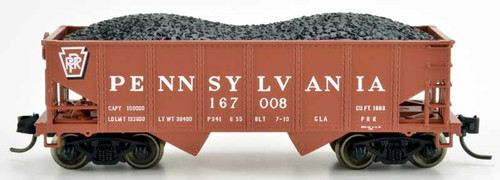 Bowser N Scale PRR Class GLa 2-Bay Open Hopper Pennsylvania (Tuscan) #167109