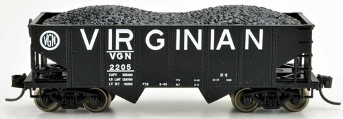 Bowser N Scale PRR Class GLa 2-Bay Open Hopper Virginian (Billboard/Black) #2246