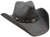 Stetson Roxbury Black Distressed Shapeable Leather Cowboy Western Hat - Medium