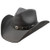 Stetson Roxbury Black Distressed Shapeable Leather Cowboy Western Hat - Large