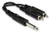HOSA - YPR-124 - Y Cable - 1/4 in TS to Dual RCA