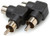 HOSA GRA-259 Right-Angle Phono RCA Cable Connector Adaptor Couplers - 2 Pack