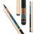 Athena  ATH47 Maple w/Multi Colored Peacock Pool/Billiards Cue Stick
