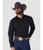 Wrangler Western Men's Long Sleeve Snap Shirt Solid Broadcloth Black Medium