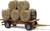 Busch HO Scale Hay Trailer - Assembled - With Round Baled Load