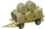 Busch HO Scale Hay Trailer - Assembled - With Round Baled Load