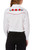 ELY Women's Long Sleeve White w/Embroidered Red Roses Western Shirt