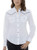 ELY Cattleman Women's White Long Sleeve Western Shirt w/ Black Piping