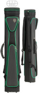 McDermott 6x6 Shaft Backpack Sport Pool Cue Stick Case Black with Green Piping