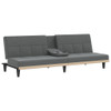 vidaXL Sofa Bed with Cup Holders Dark Gray Fabric