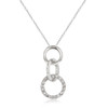 Rhodium Plated Finish Triplet Hoop Pendant