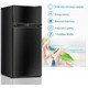 2 Doors Cold-rolled Sheet Compact Refrigerator-Black - Color: Black