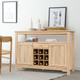 Server Buffet Sideboard With Wine Rack and Open Shelf-Natural - Color: Natural