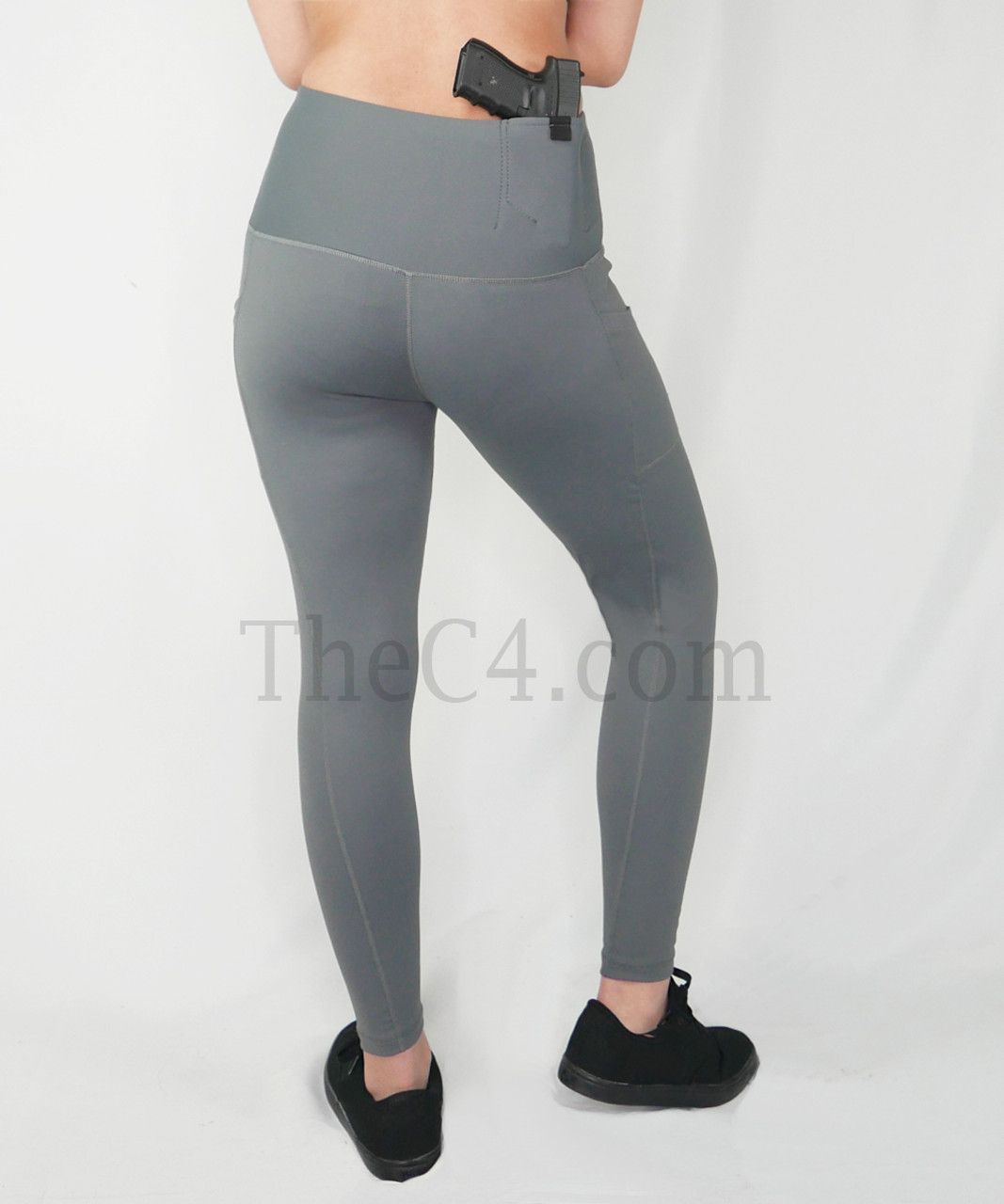 Black Concealed Carry Leggings- Right Hand Only - C4