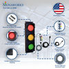 4 Inch Diameter Lens LED Traffic Light Signal, 3 Color, 10 Foot, High Flex Cable, 3 Position Switch Switchbox (Plug and Play)