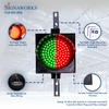 8 Inch Diameter 2-in-1 Lens LED Stop-Go Loading Dock Traffic Light, 2 Color, 12/24DC (Ready to Wire)