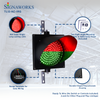 12 Inch Diameter 2-in-1 Lens LED Stop-Go Loading Dock Traffic Light, 2 Color, 110/220VAC (Ready to Wire)