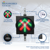 12 Inch Diameter Traffic Light Signal 2 IN 1 RED X /GREEN ARROW, 110/220VAC (Ready to Wire)