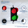 12 Inch Diameter Lens LED Stop-Go Loading Dock Traffic Light, 2 Color, 12/24DC (Ready to Wire) 