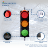 12 Inch Diameter Lens LED Traffic Light Signal, 3 Color, 110/220VAC (Ready To Wire)