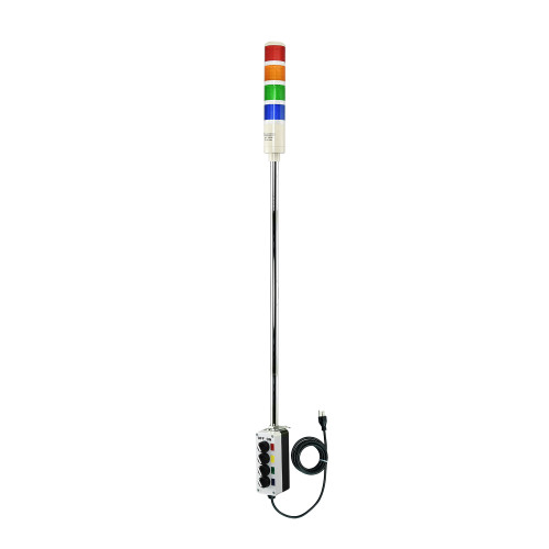 ASTL - Assembled LED Andon Tower Light | 110V | 5 Foot Pole | 4 Light LED