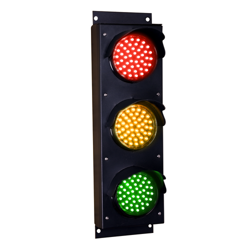 4 Inch Diameter Lens LED Traffic Light Signal, 3 Color, DC12/24  (Ready To Wire)