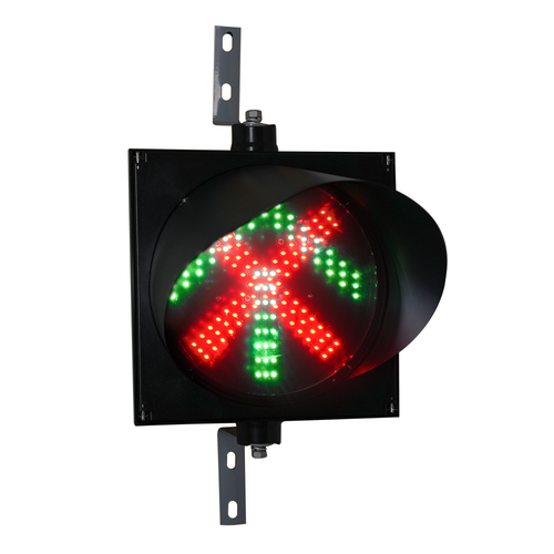 12 Inch Diameter 2 IN 1 LED Traffic Light RED X /GREEN ARROW, 12/24VDC (Ready to Wire)