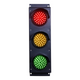 4 Inch Diameter Lens LED Traffic Light Signal, 3 Color, 110/220VAC (Ready To Wire) 