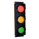 4 Inch Diameter Lens LED Traffic Light Signal, 3 Color, 110/220VAC (Ready To Wire) 