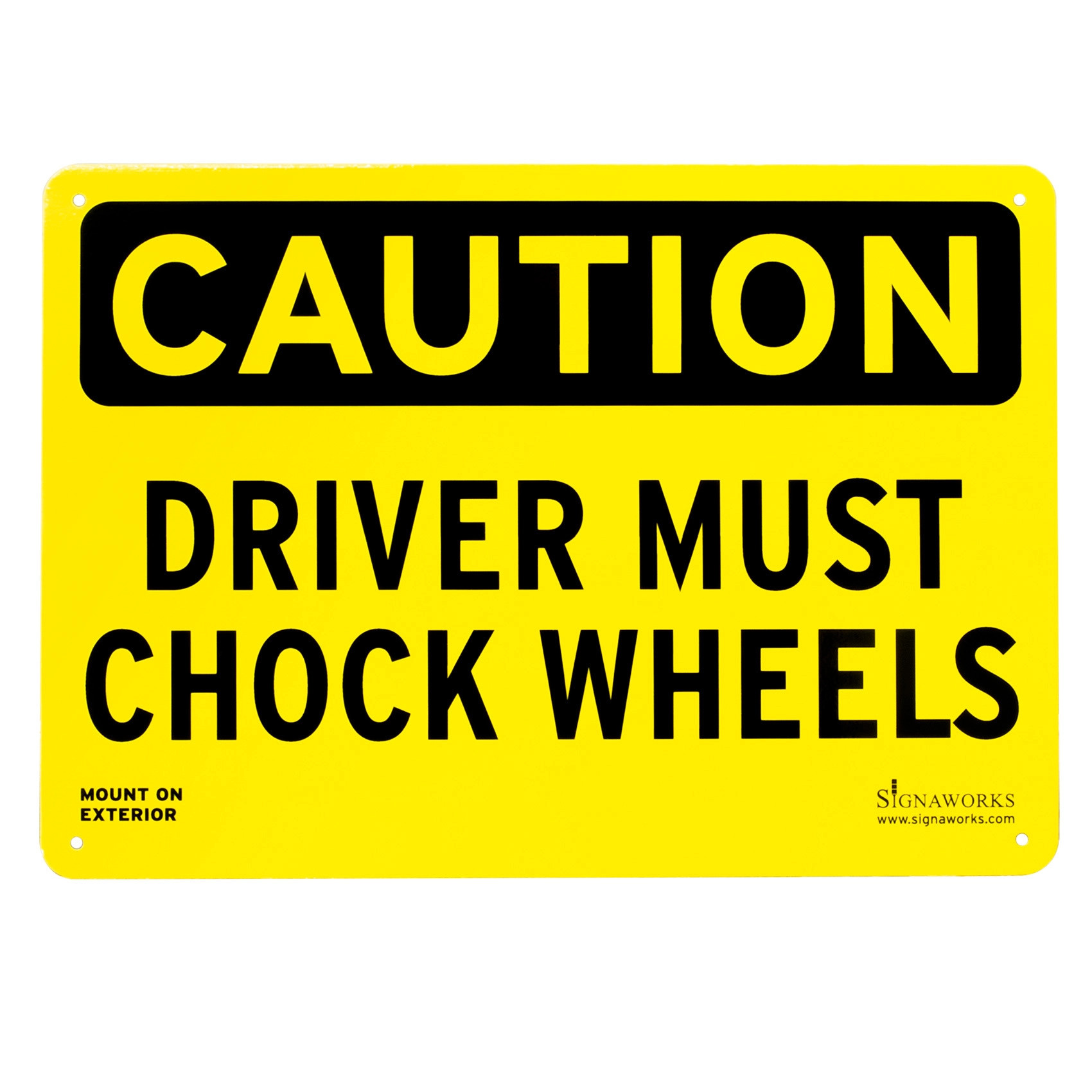 Loading Dock Signs Chock Wheels/Depart-Enter on Green 