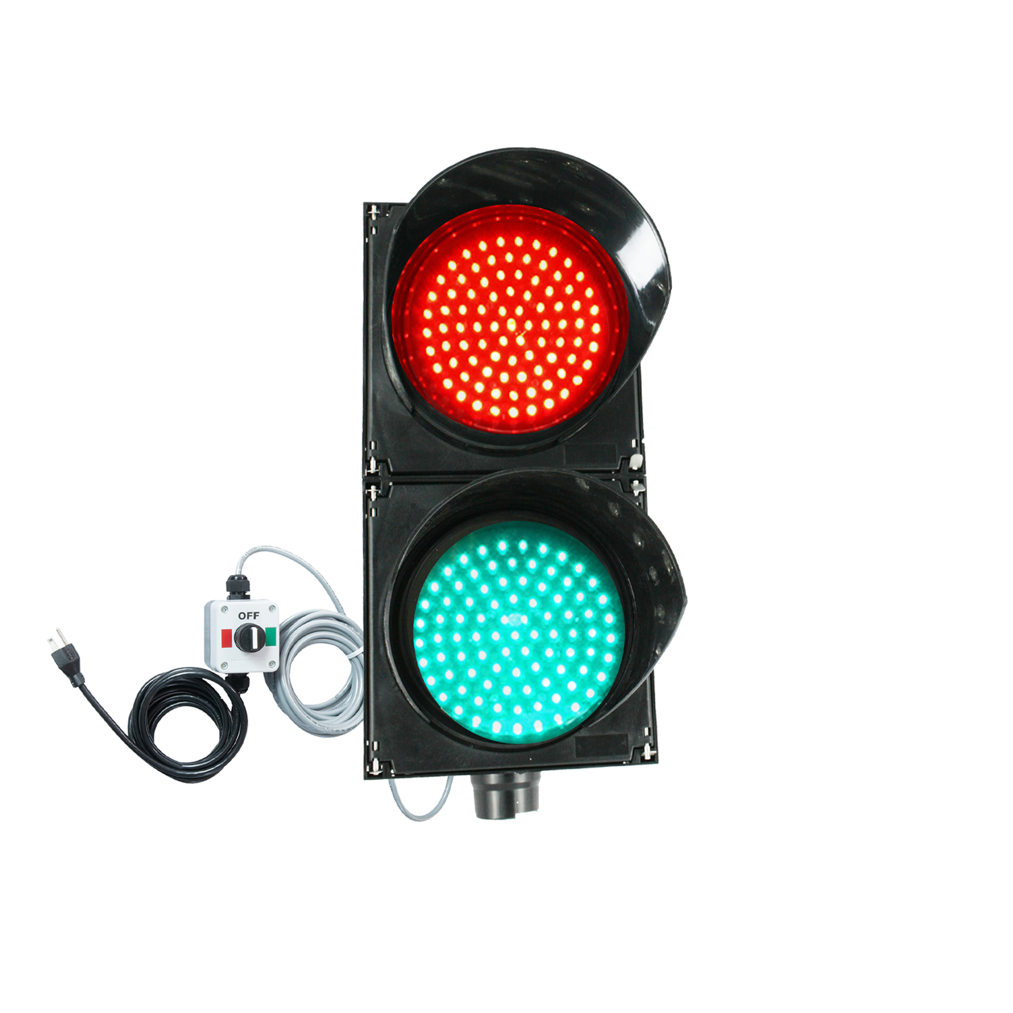 Inch Diameter Lens LED Stop  Go Loading Dock Traffic Light- Color, RED/GREEN,  Position Switch Box, High Flex Cable. (Plug And Play)