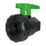 Green Leaf SU200E Single Union Ball Valve, 2 in, FNPT, 125 psi, Fiberglass Reinforced Polypropylene