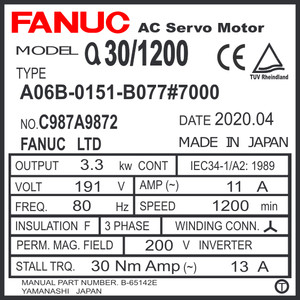 A06B-0151-B077#7000 - AC SERVO MDL A30/1200, ST, SLK, i64 A06B-0151-B077#7000 - AC SERVO MDL A30/1200, ST, SLK, i64