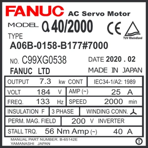A06B-0157-B177#7000 - AC SERVO MDL A40/2000, ST, SLK, BRK, i64