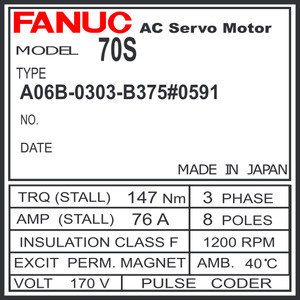 A06B-0303-B375#0591 - AC SERVO MDL A150/1200, TPR, FAN, a64 A06B-0303-B375#0591 - AC SERVO MDL A150/1200, TPR, FAN, a64