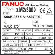 A06B-0376-B188#7000 - AC SERVO MDL AM2/3000, TPR, BRK, a1000