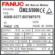 A06B-0377-B576#7075 - AC SERVO MDL AM2.5/3000, ST, SLK, a64+S.C., IP67