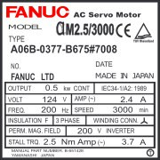 A06B-0377-B675#7008 - AC SERVO MDL AM2.5/3000M ST, KEY, BRK, a64
