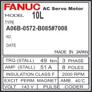 A06B-0572-B085#7008 - AC SERVO MDL AL50/2000, ST, KEY, SERIAL A+S.C.