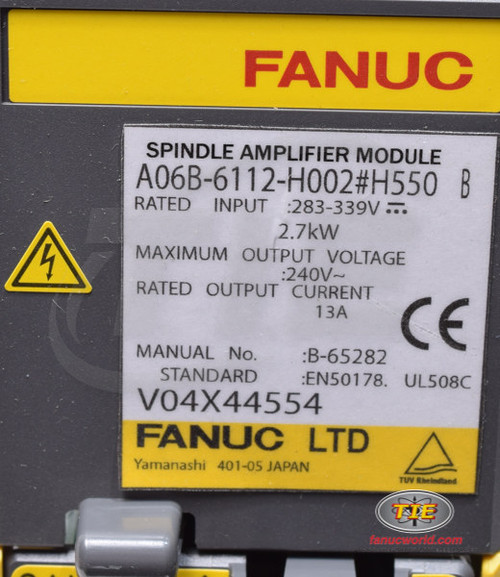 Fanuc A06B-6112-H002#H550 or A06B6112H002 Spindle Amplifier Module