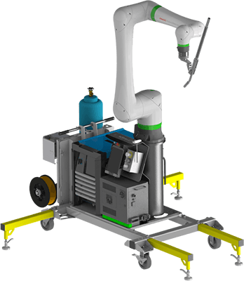 APT Manufacturing Mod-Weld Cobot MAC Traveler with Fanuc CRX-25iA and Miller Auto-Continuum 350